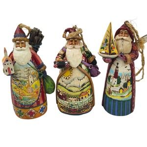 Jim Shore Heartwood Creek Santas Collection Set of 3 Hand Painted Figurines